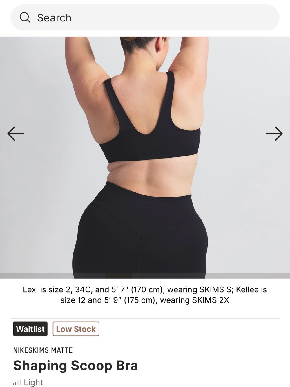 NWT - NIKESKIMS MATTE Shaping Scoop Bra size XL - Picture 9 of 10